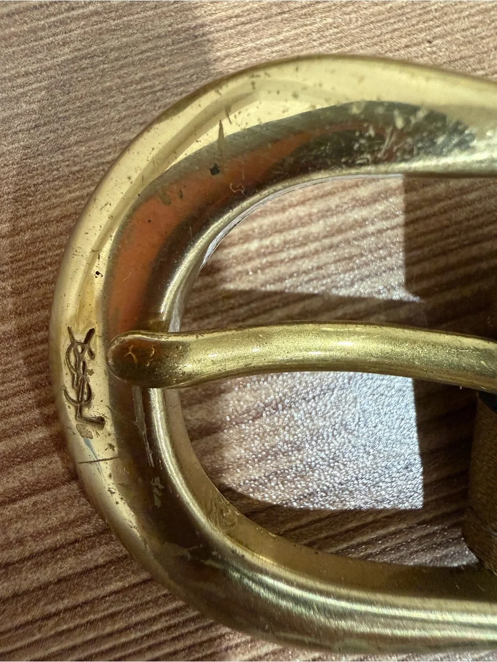 Vintage YSL Yves Saint Laurent Braided Belt Olive Green Gold Buckle 34 85 Woven